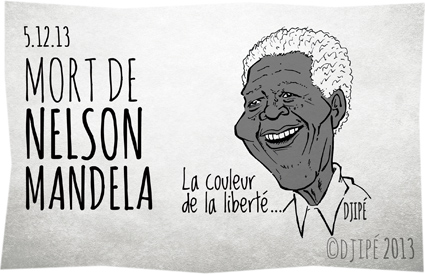 afrique du sud, apartheid, caricatures, décès, dessin de presse, dessinateur, Djipé, humour, humour noir, Johannesburg, Madiba, mandela, mort, Nelson Mandela, Nelson Rolihlahla Mandela, prison, south africa, soweto, 