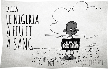 assassinat, Baga, Boko Haram, caricatures, dessin de presse, dessinateur, Djipé, humour, humour noir, massacre, Nigeria, 