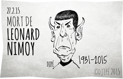 Bonanza, caricatures, dessin de presse, dessinateur, Djipé, humour, humour noir, La Quatrième Dimension, Leonard Nimoy, mission impossible, Perry Mason, Spock, Star Trek, 