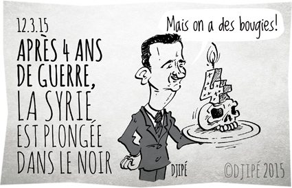 Alep, Bachar el-Assad, caricatures, crime contre l'humanité, dessin de presse, dessinateur, Djipé, génocide, guerre, humour, humour noir, Syrie, 