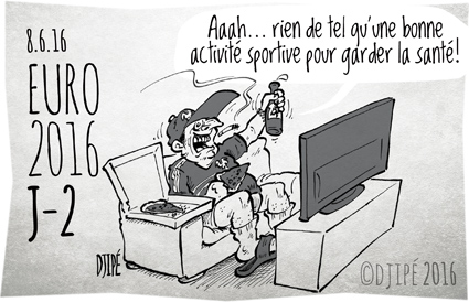 bière, caricatures, championnat, compétition, dessin de presse, dessin satirique, dessinateur, Djipé, équipe de france, Euro 2016, football, humour noir, pizza, santé, sport, 