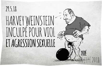 #MeToo, actrice, agressions sexuelles, caricatures, cinéma, coupable, délinquant sexuel, dessin de presse, dessin satirique, dessinateur, Djipé, harcèlement, humour noir, viol, Weinstein, 